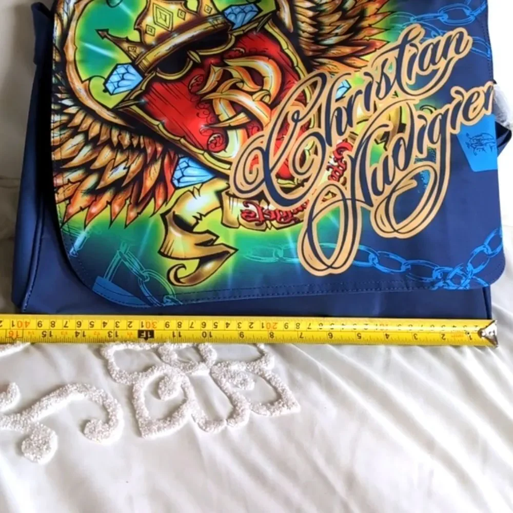 Vintage Y2K Christian Audigier /Ed Hardy XLarge Crossbody/Messenger Bag